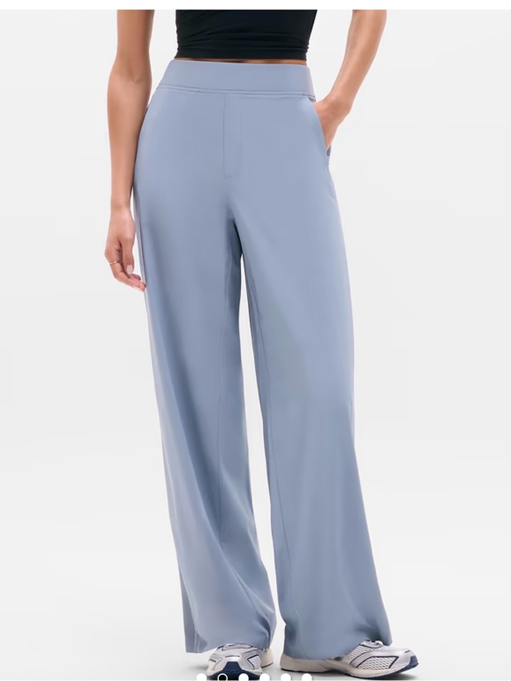 Athleta Brooklyn Wide-Leg High-Rise Pants in Dusty Blue